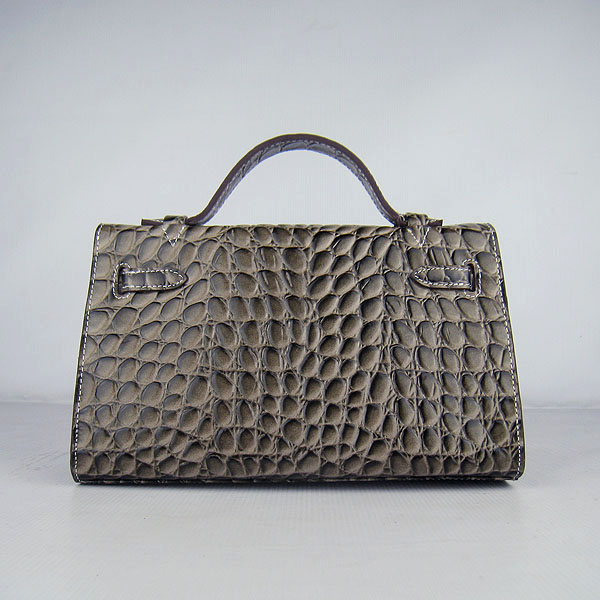 AAA Hermes Kelly 22 CM Python Leather Handbag Grey H008 On Sale - Click Image to Close